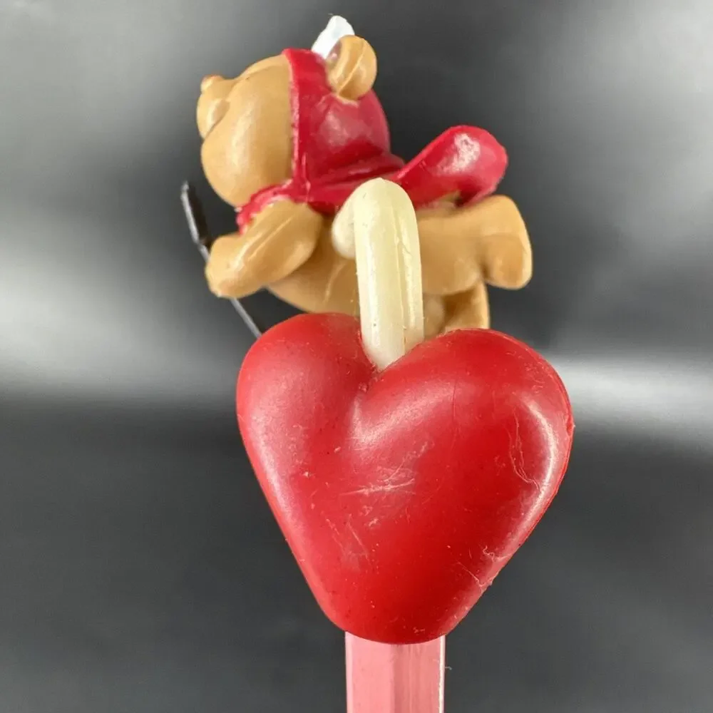 VTG RUSS Pink Pencil Teddy Topper Valentines Heart Devil, Hot Stuff Unsharpened